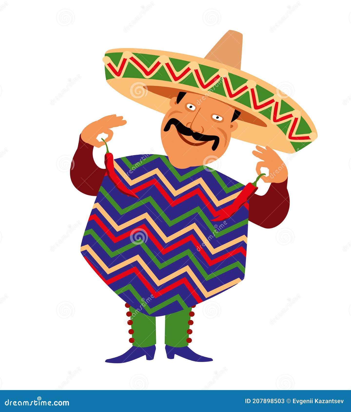 slim Geit Inwoner Grappige Mexicaan in Sombrero En Poncho. Spaanse Peper Vector Illustratie -  Illustration of persoon, grafiek: 207898503