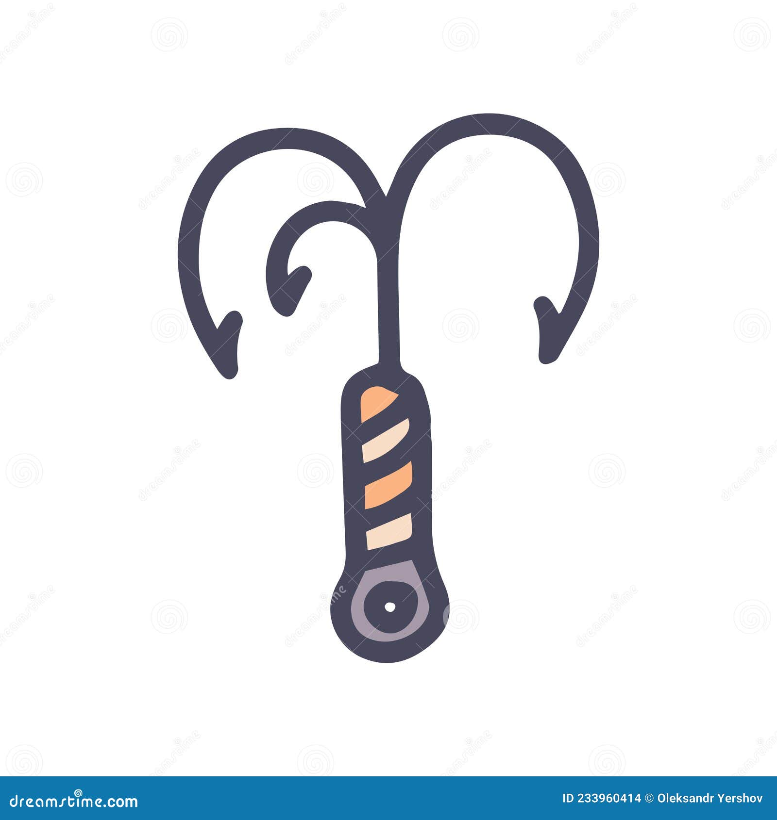 Grappling Hook Color Vector Doodle Simple Icon Stock Vector