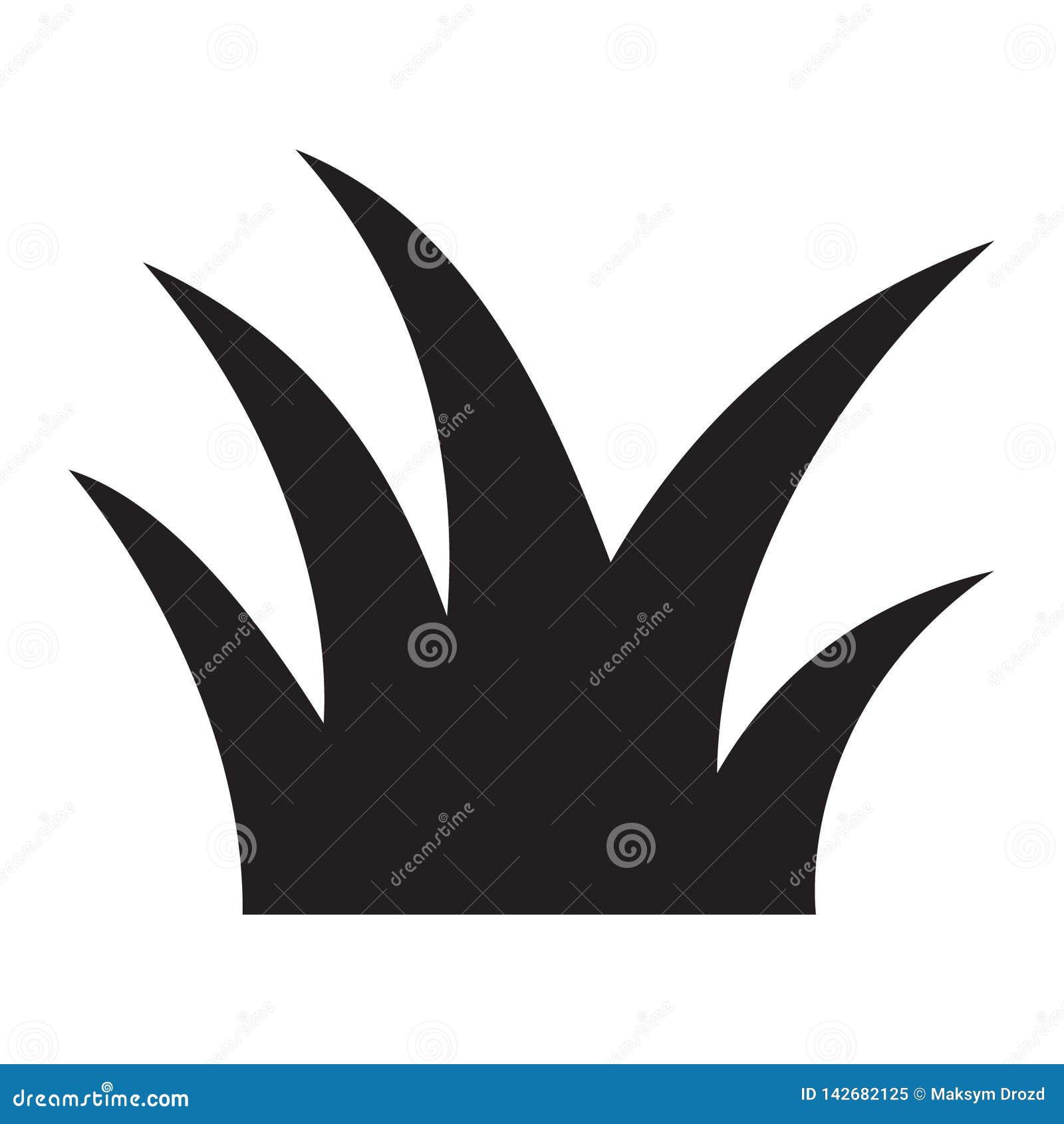 Grass Icon in a Flat Design in Black Color. Stock Vector - Illustration ...