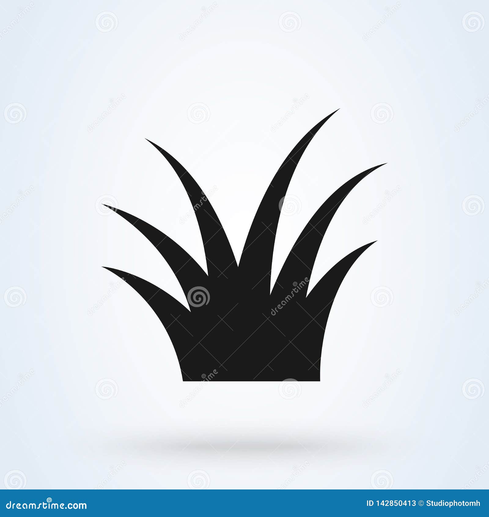 Grass Icon in a Flat Design in Black Color. Vector Illustration Stock ...