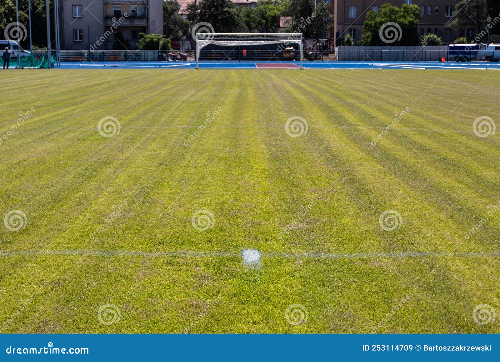 Grass with Lines on a Soccer Field Stock Image Image of artificial