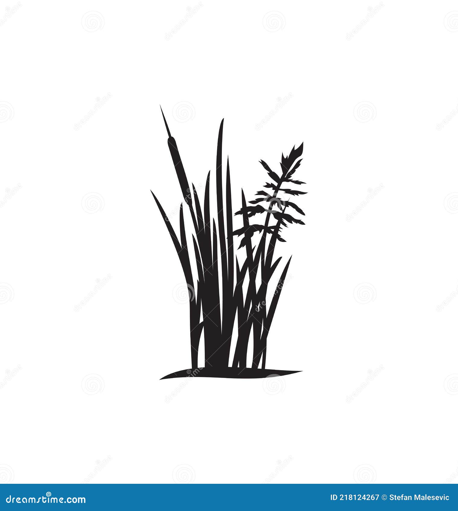 Grass silhouette stock vector. Illustration of nature - 218124267