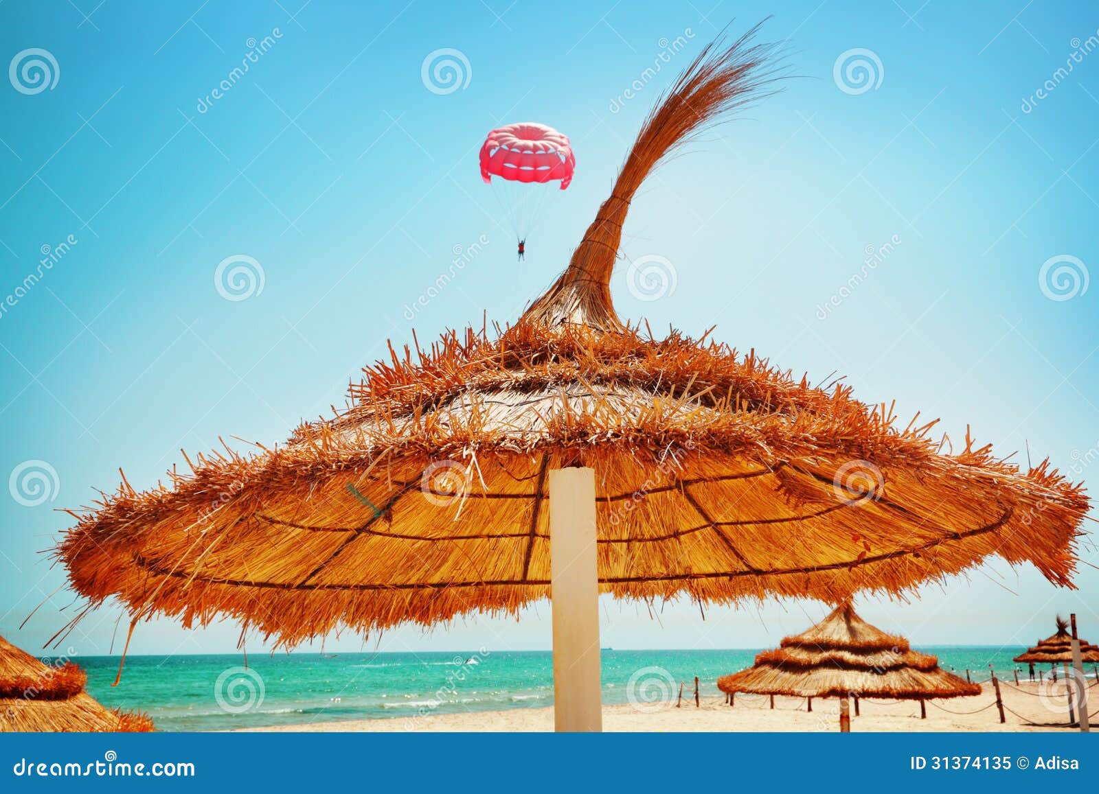 Grass umbrella stock image. Image of furlough, grass 31374135