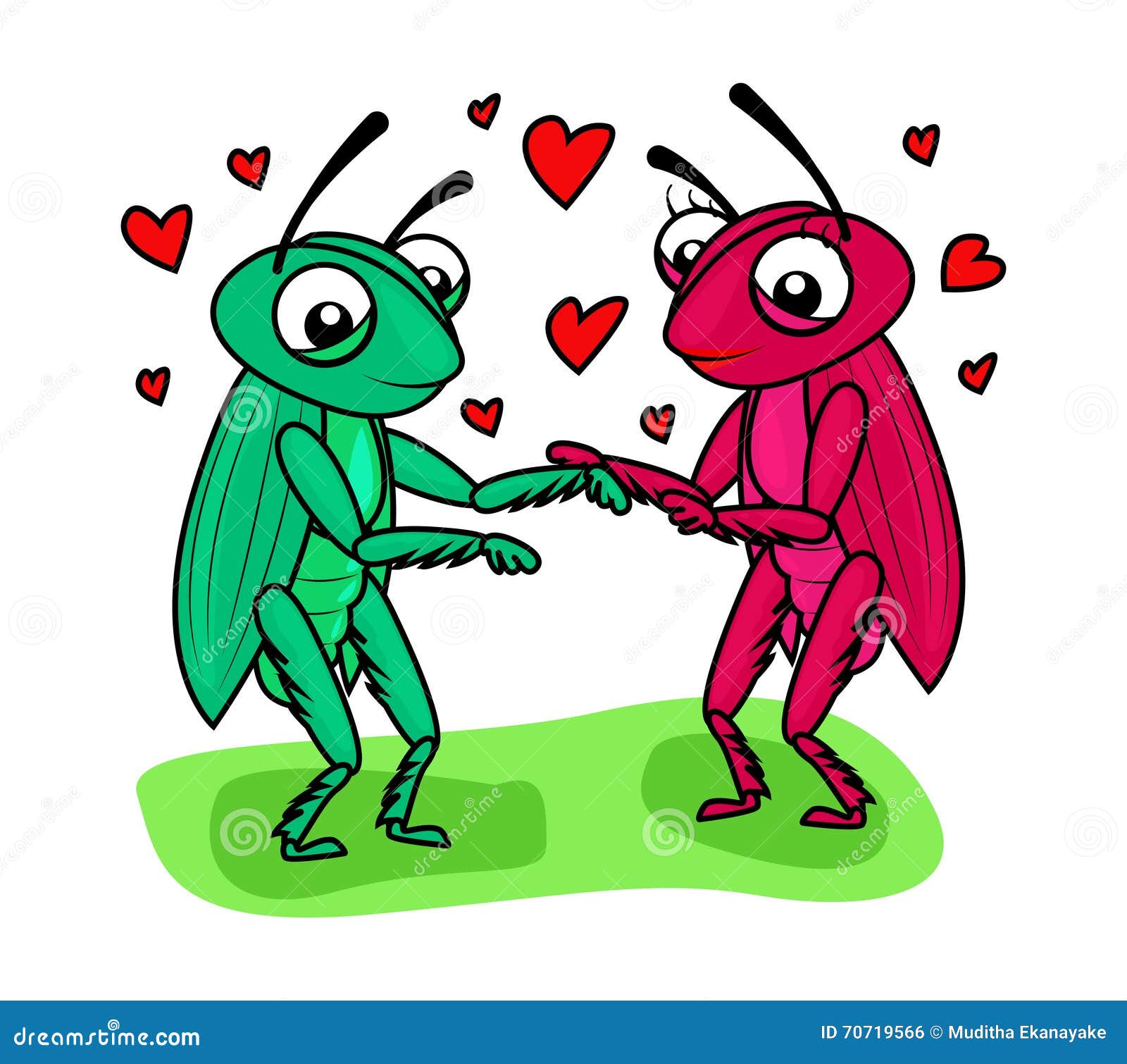 Grasshopper couple love stock vector. Illustration of ...
