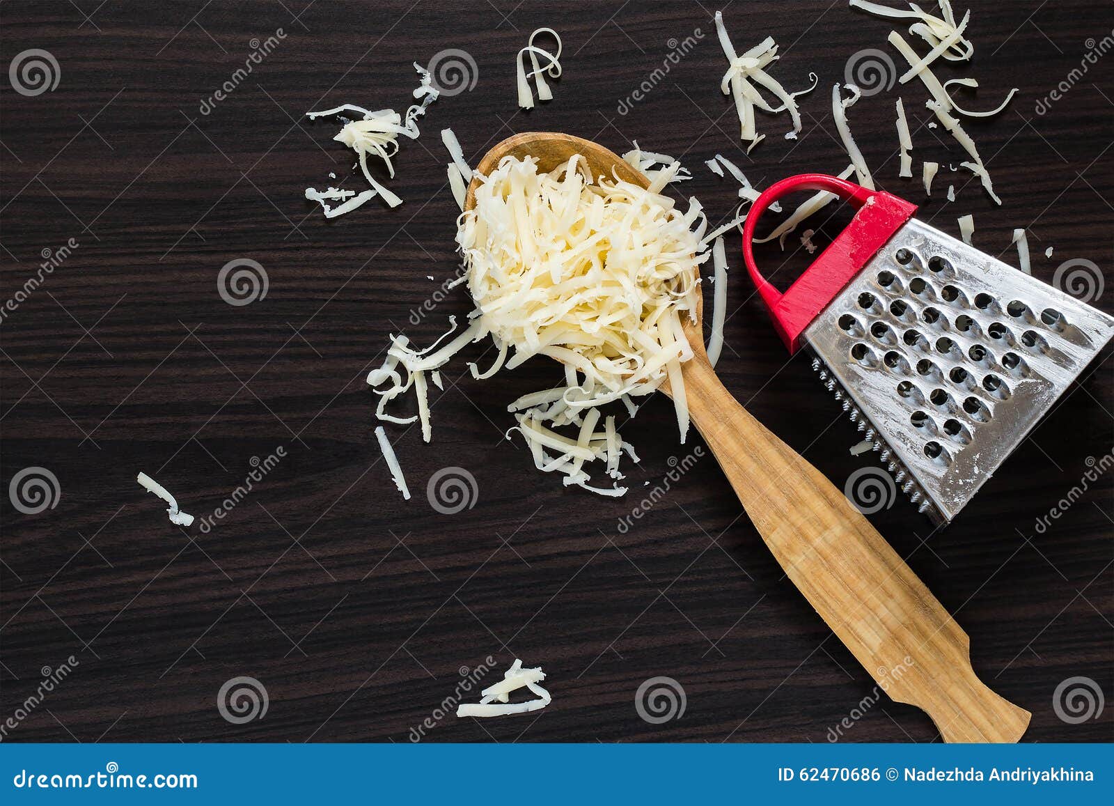 Grated Cheese in the Spoon and Grater Stock Photo Image of chopping