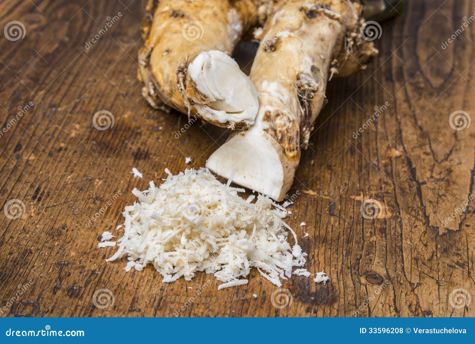 A grated horseradish stock photo. Image of table, herbal 33596208