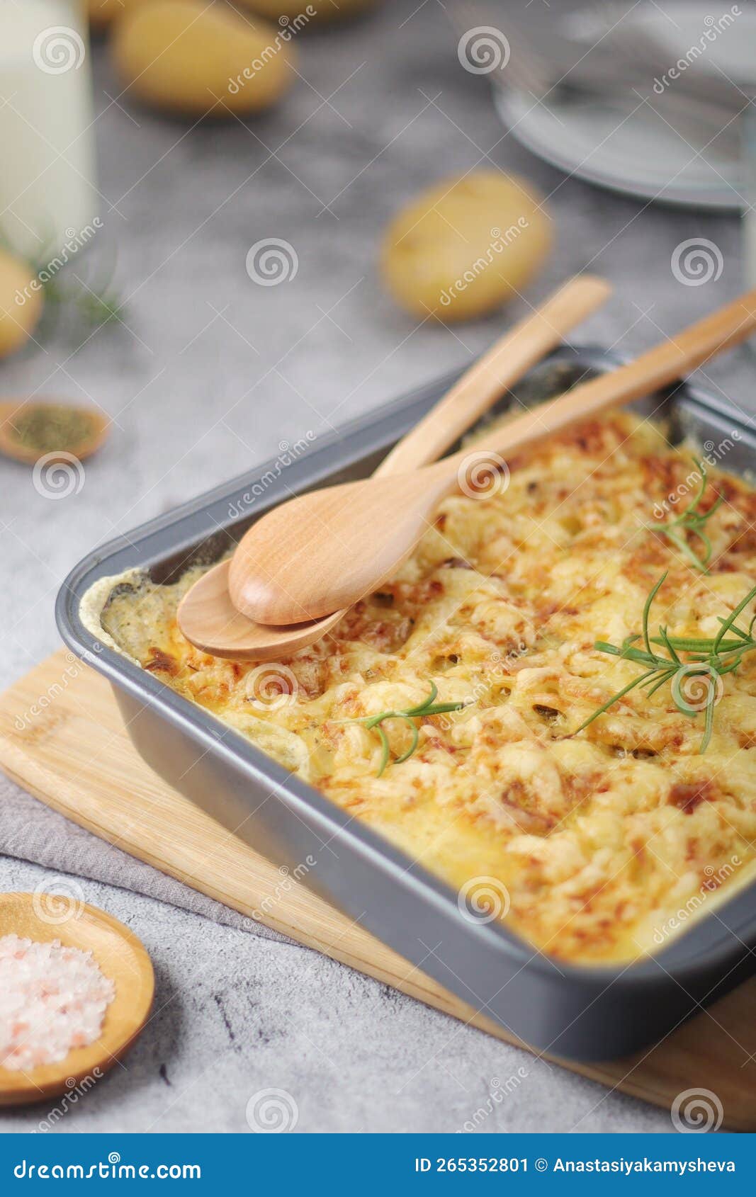 French National Potato Dish Gratin Stock Image Image of breadcrumbs