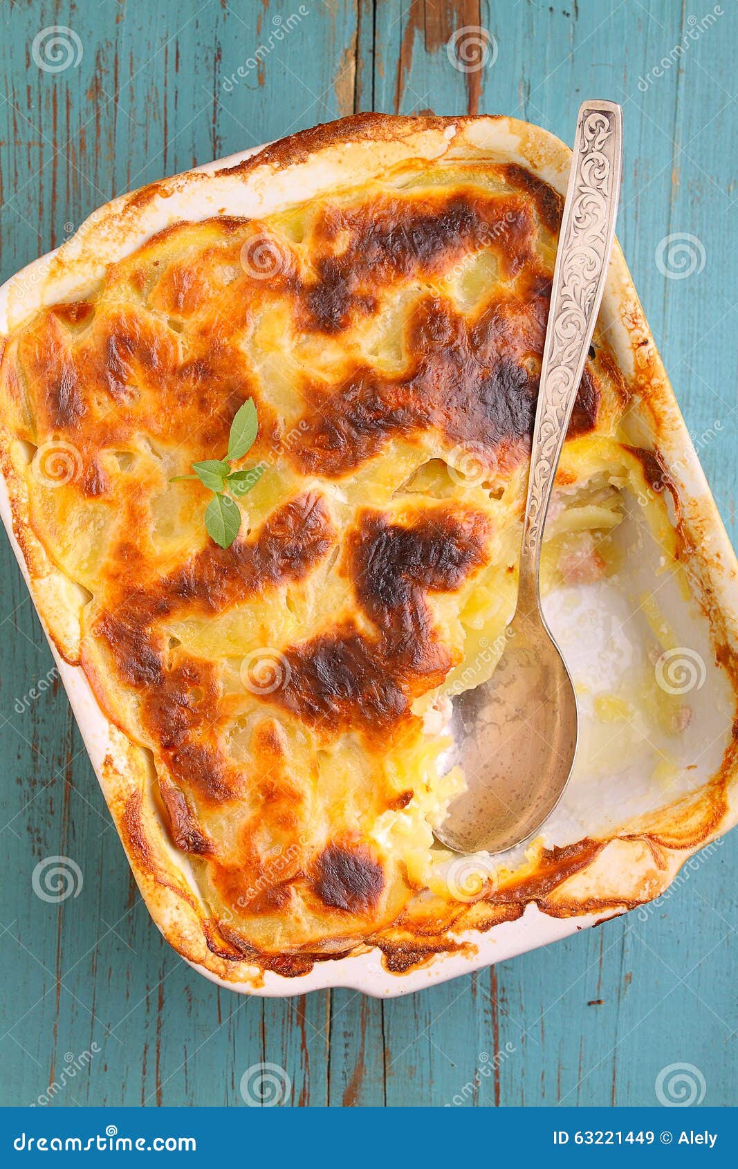 Gratin potatoes with milk stock image. Image of cooked 63221449