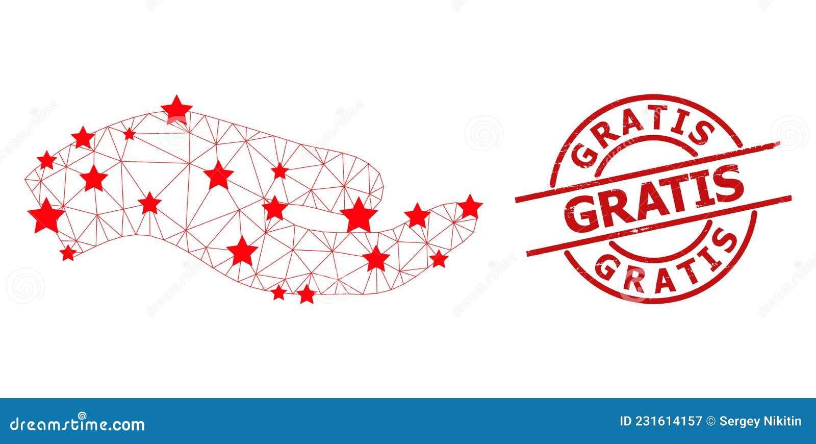 Gratis round red grunge stamp Royalty Free Vector Image