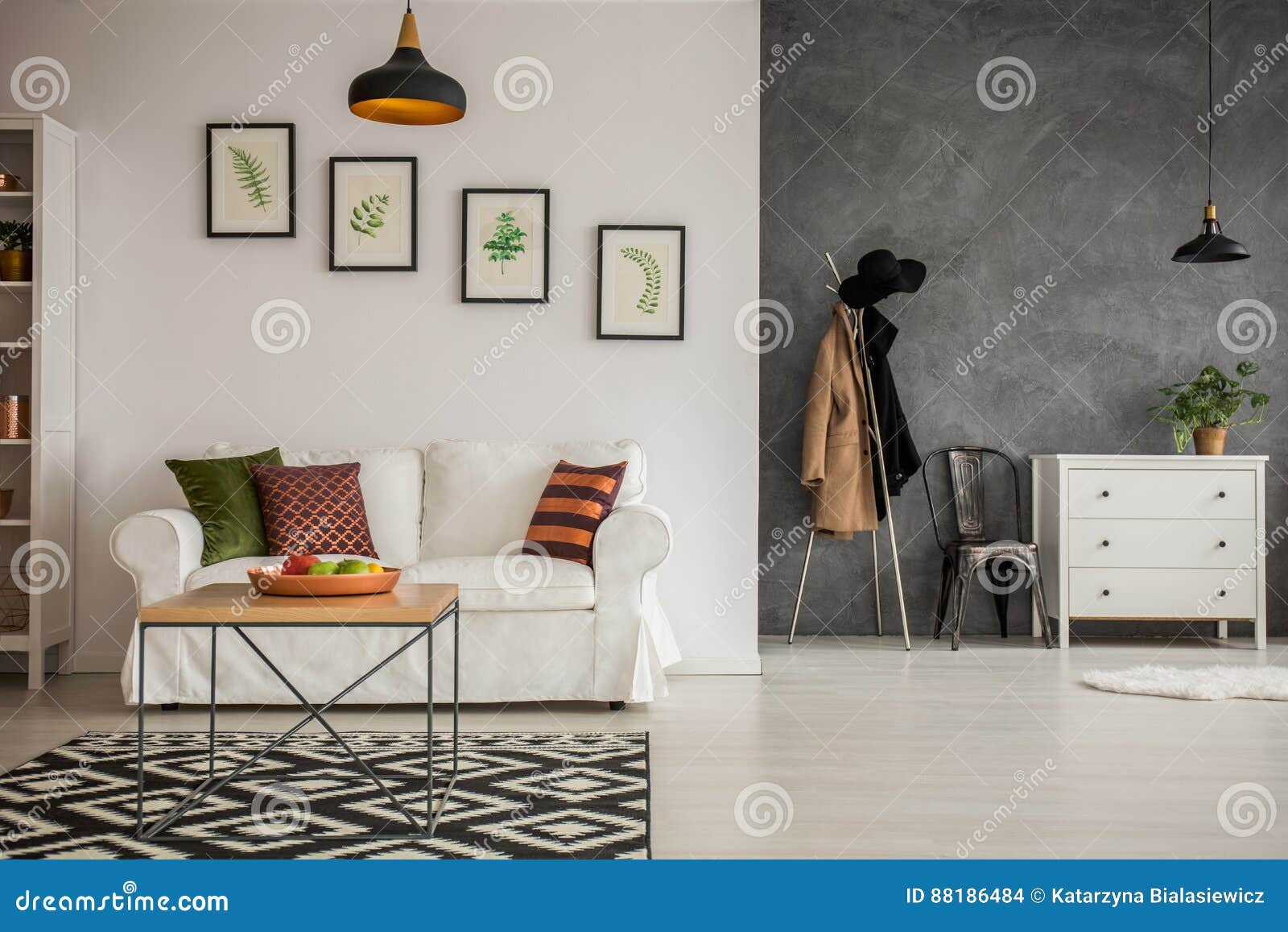 Graue Und Weisse Wohnung Stockfoto Bild Von Weisse Wohnung 88186484