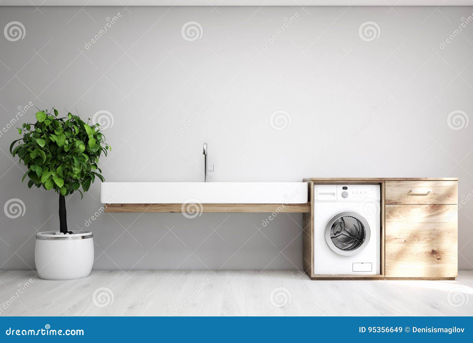 Graue Waschküche, Wanne, Waschmaschine Stock Abbildung - Illustration von  maschine, idee: 95356649