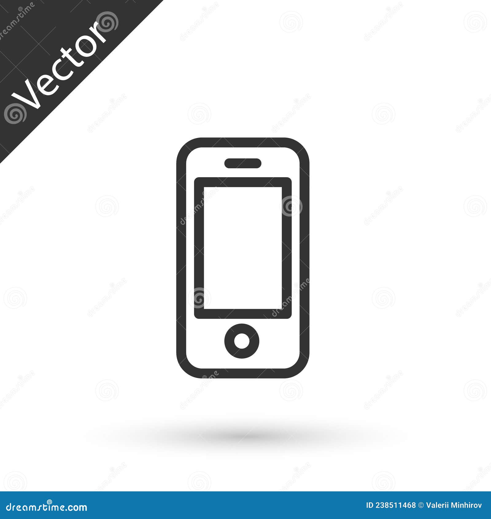 Graues Smartphone-Symbol Isoliert Auf Weißem Hintergrund. Vektor
