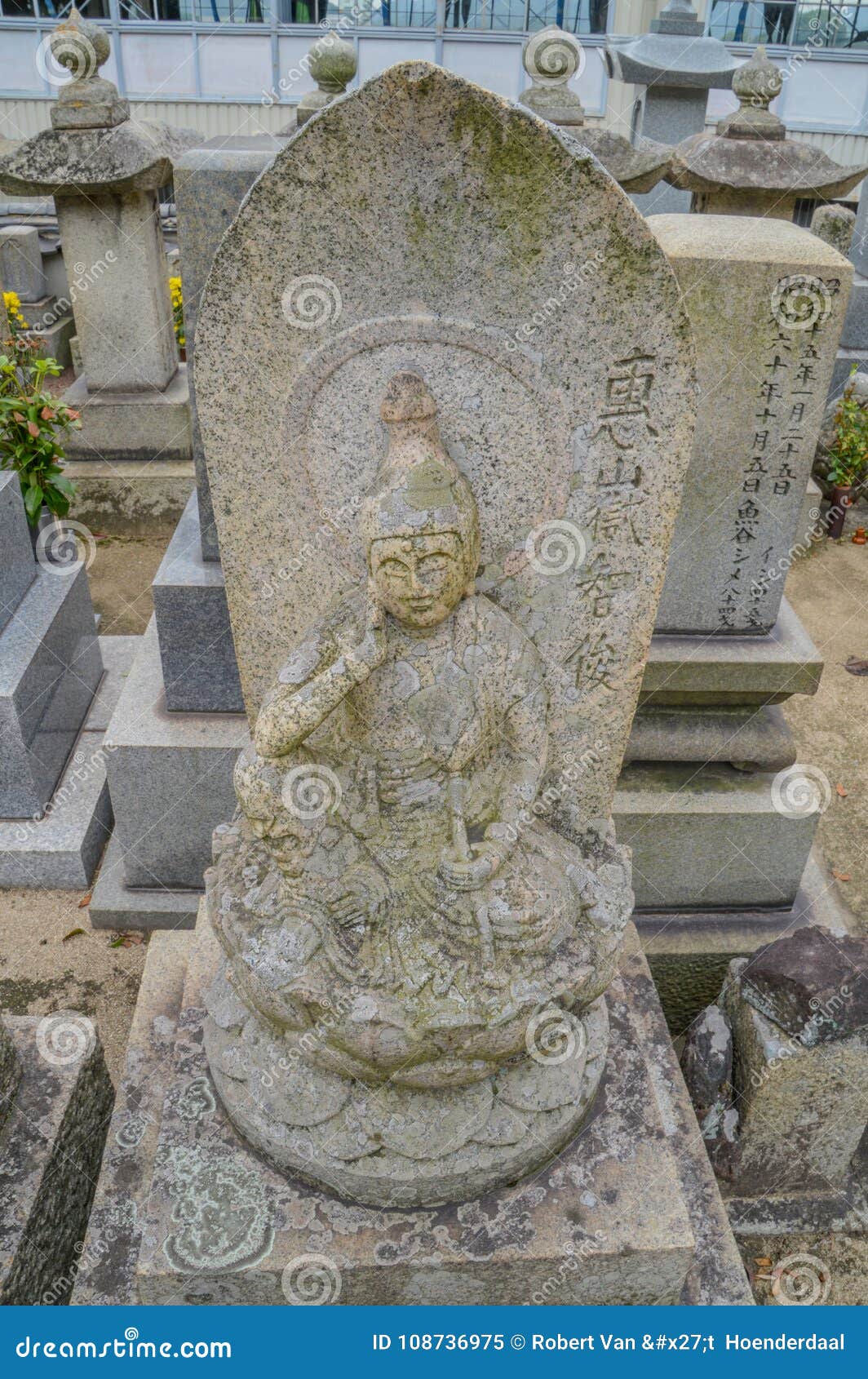 Grave with a Buddha Statue at Onomichi Japan Editorial Image Image of