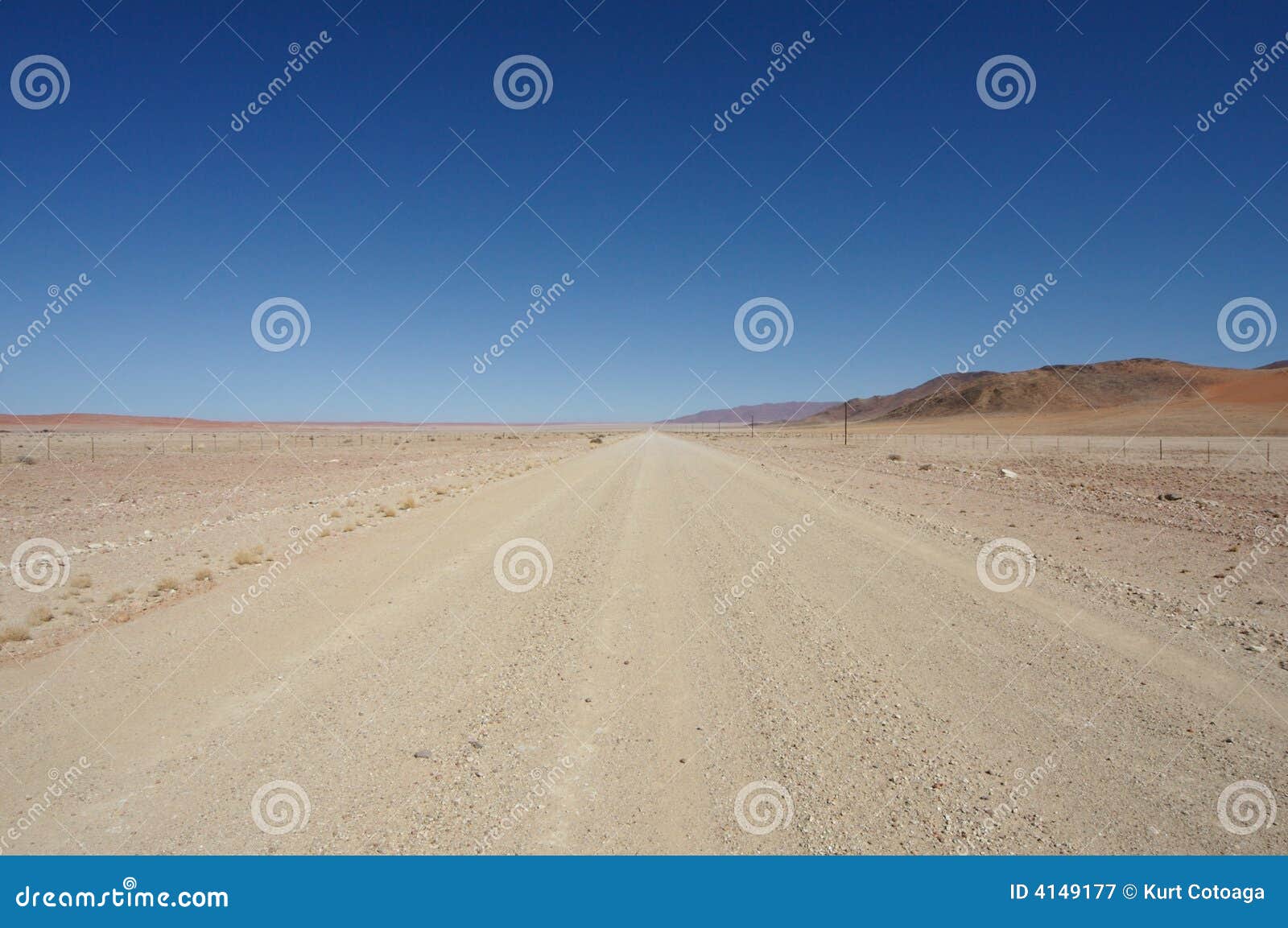 Gravel Road into Desert stock image. Image of endless 4149177