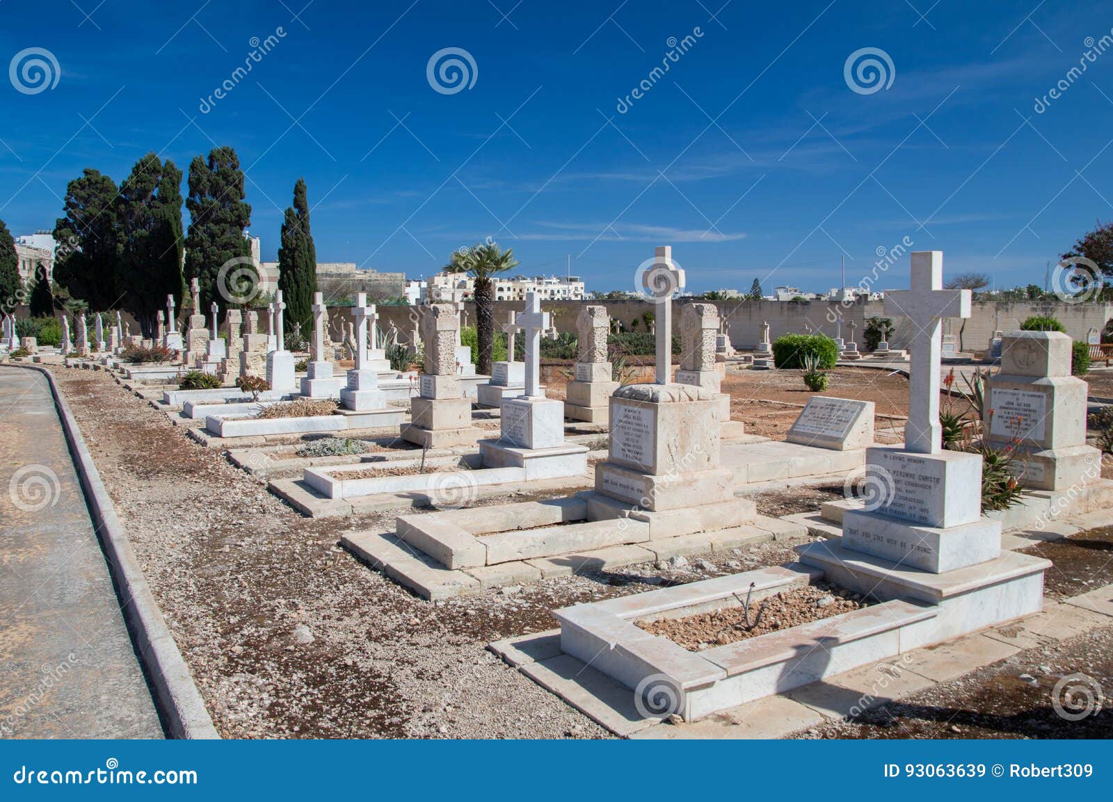 Graves on Kalkara Naval Cemetery. Editorial Stock Image Image of
