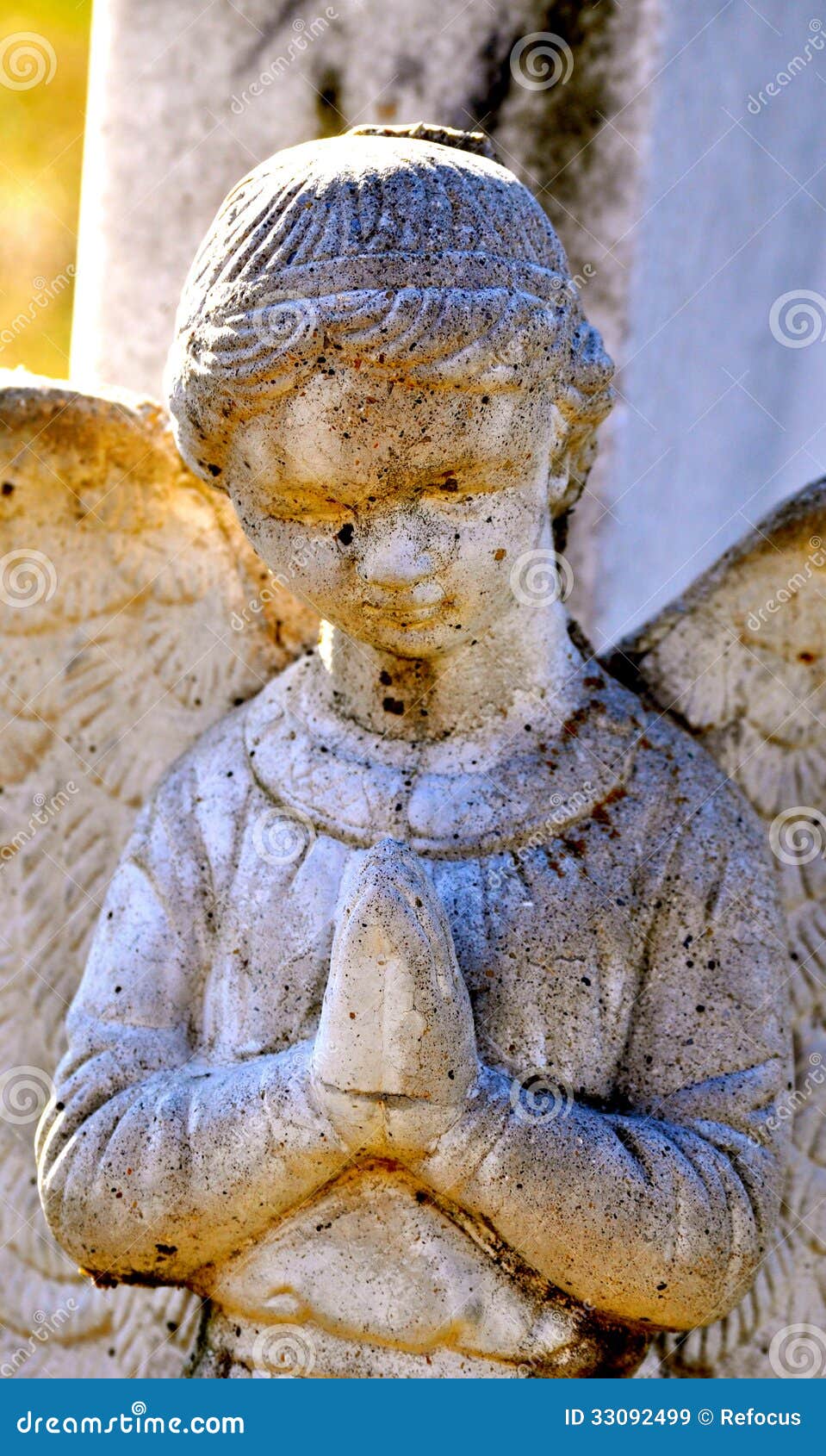 Gravesite Angel Closeup Made of Stone Stock Image Image of