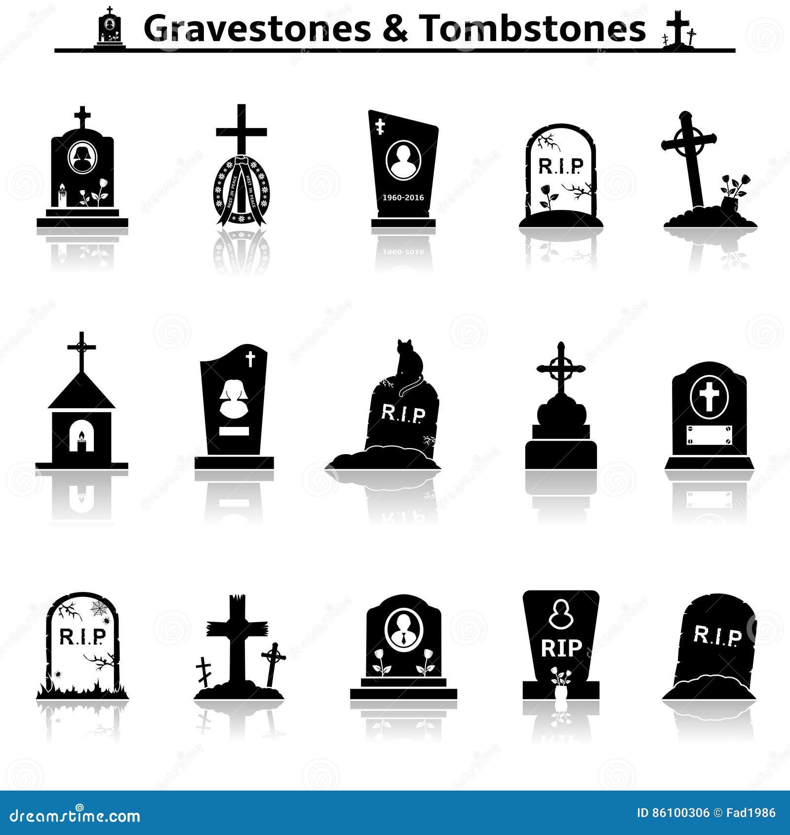 gravestones and tombstones icons