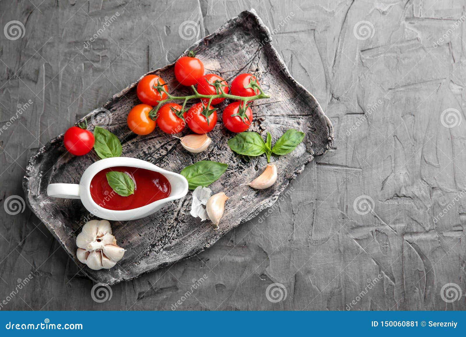 Gravy Boat with Red Sauce and Vegetables on Plate Stock Image Image