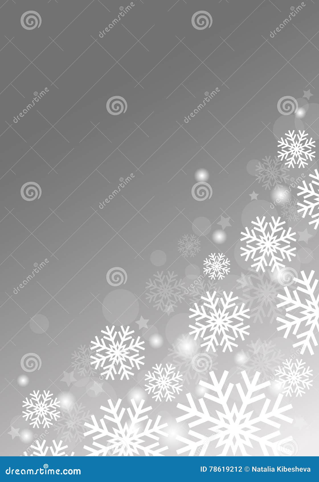 Gray Background with Snowflakes Stock Illustration - Illustration of