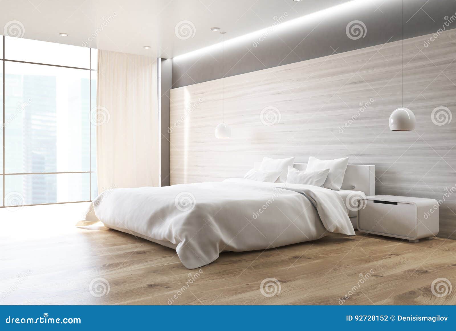 Gray Bedroom Corner Stock Illustration Illustration Of