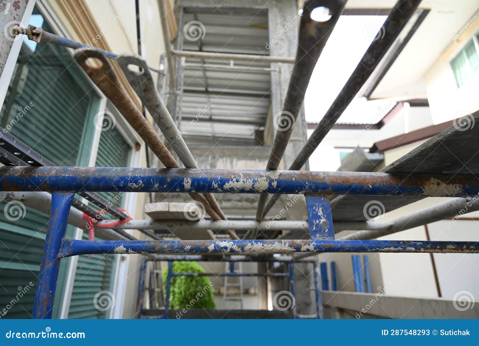 Grey and Blue Steel for Construction Building Stock Image Image of