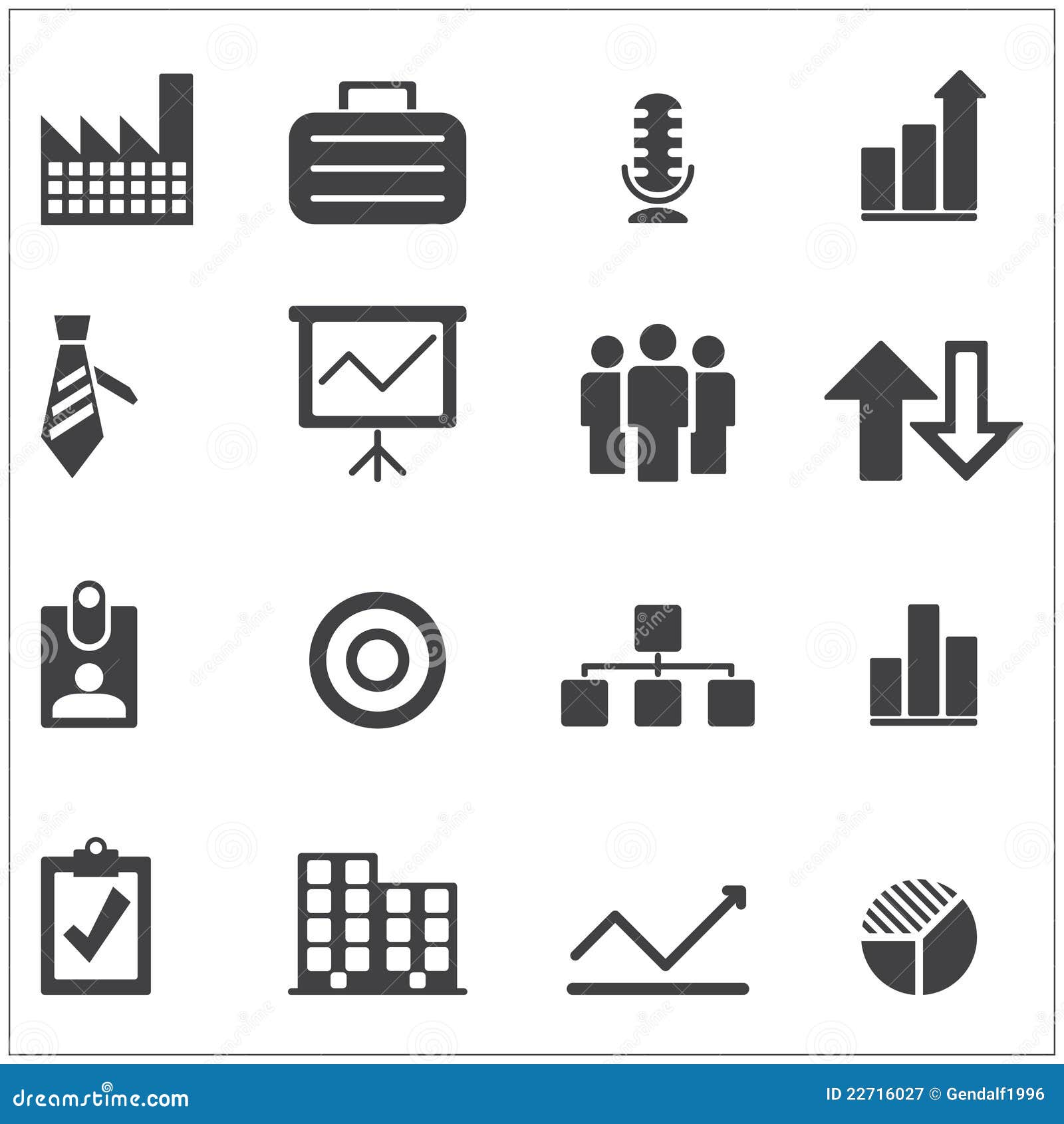 Gray business icons stock vector. Illustration of office 22716027
