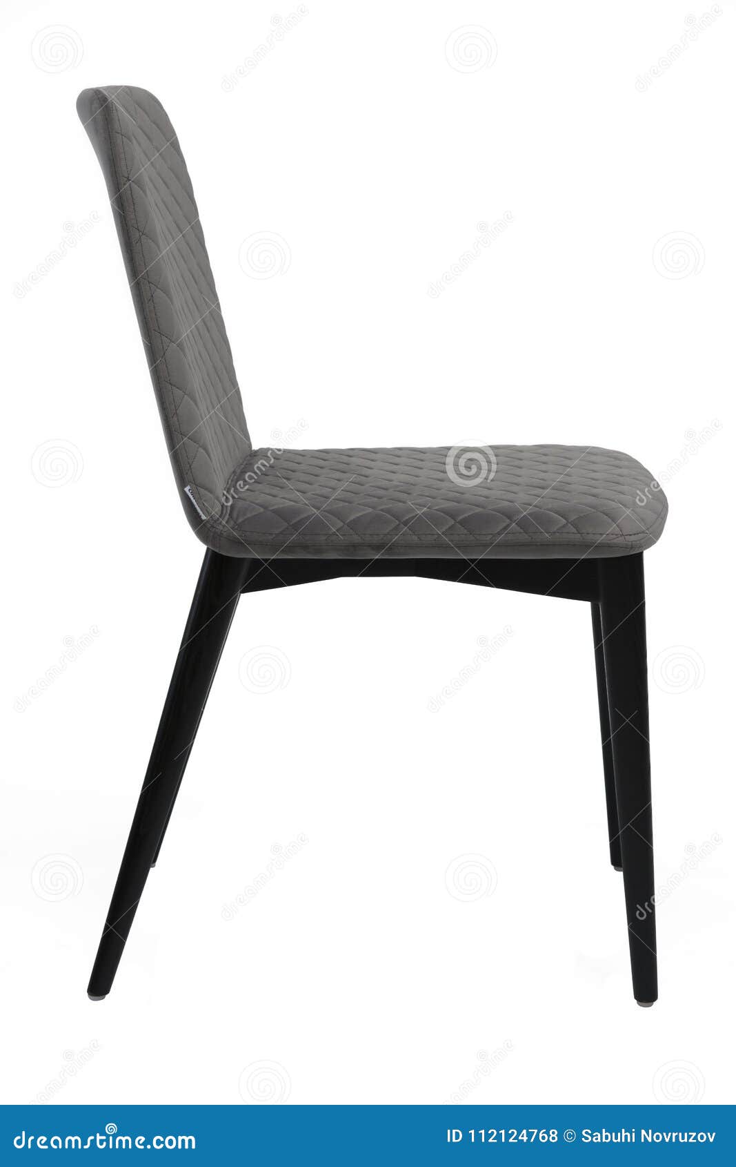 gray color stool. modern er stool on white background. textile stool.
