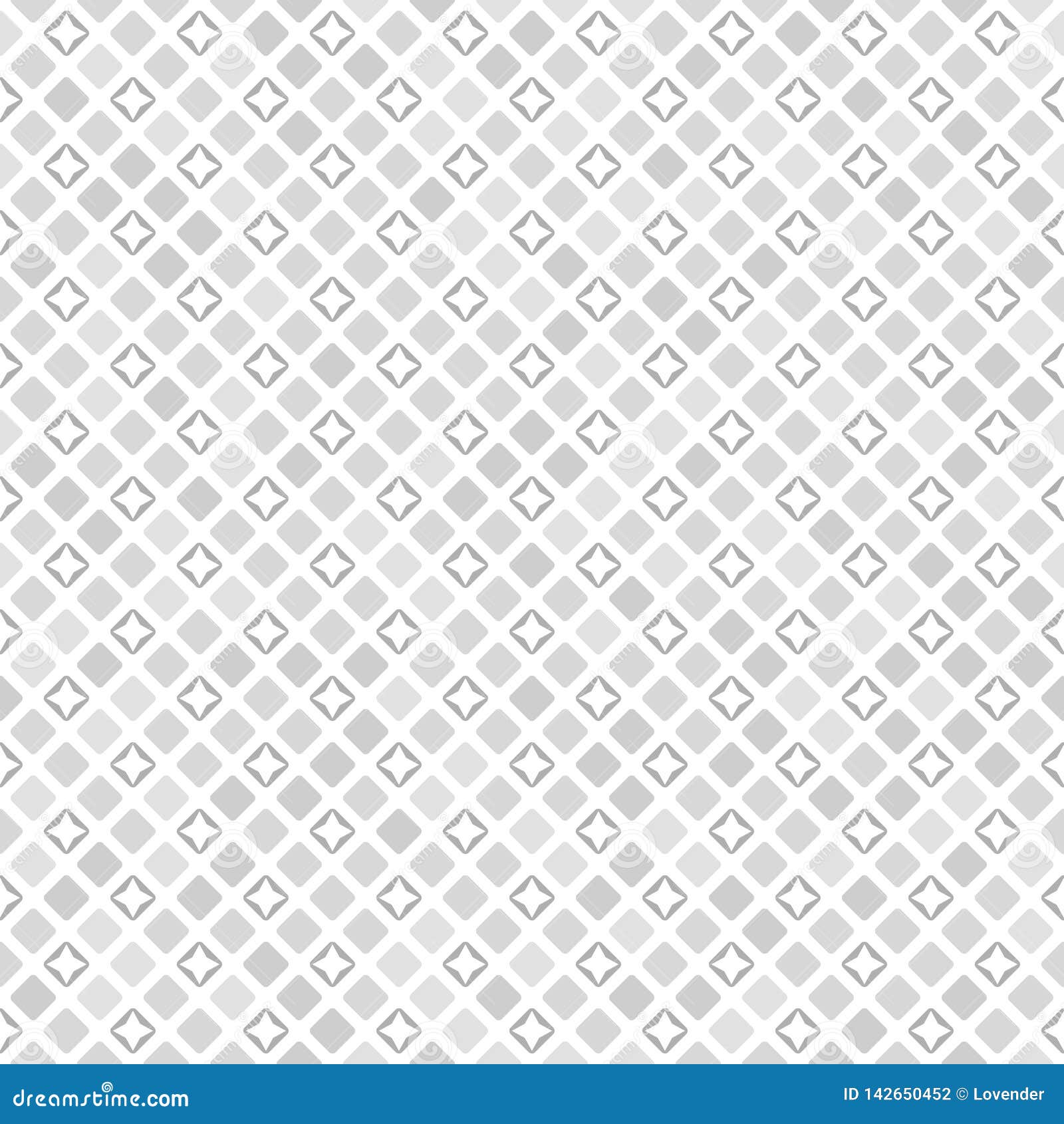 Gray Diamond Pattern with Stars. Seamless Vector Stock Vector