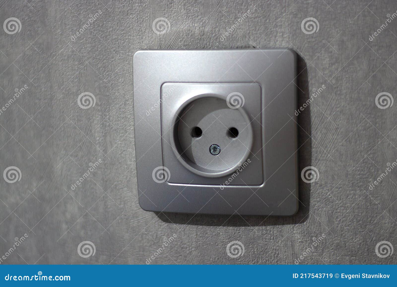 A Gray Electrical Outlet on a Gray Concrete Wall Stock Image Image of