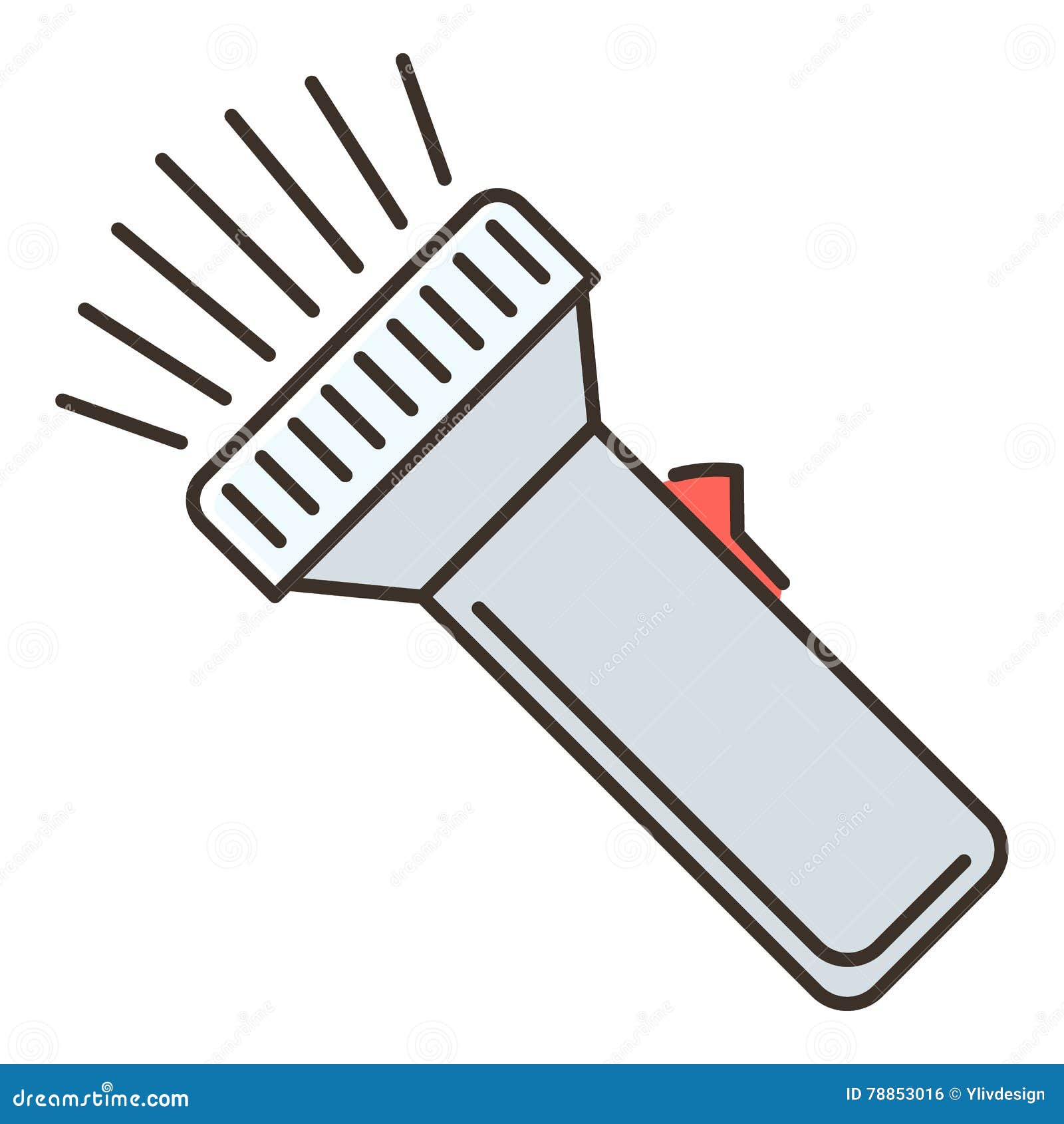 Flashlight Icon, Flat Style Cartoon Vector | CartoonDealer.com #78688409