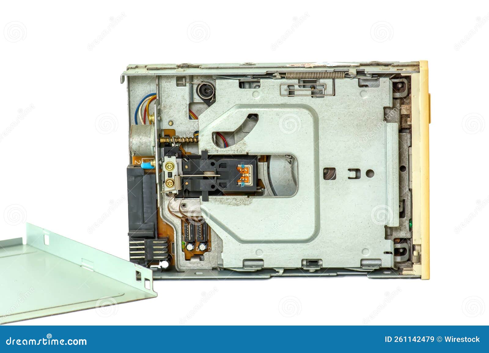 Gray Floppy Disk Drive 3.5 Inch Isolated on a White Background Stock