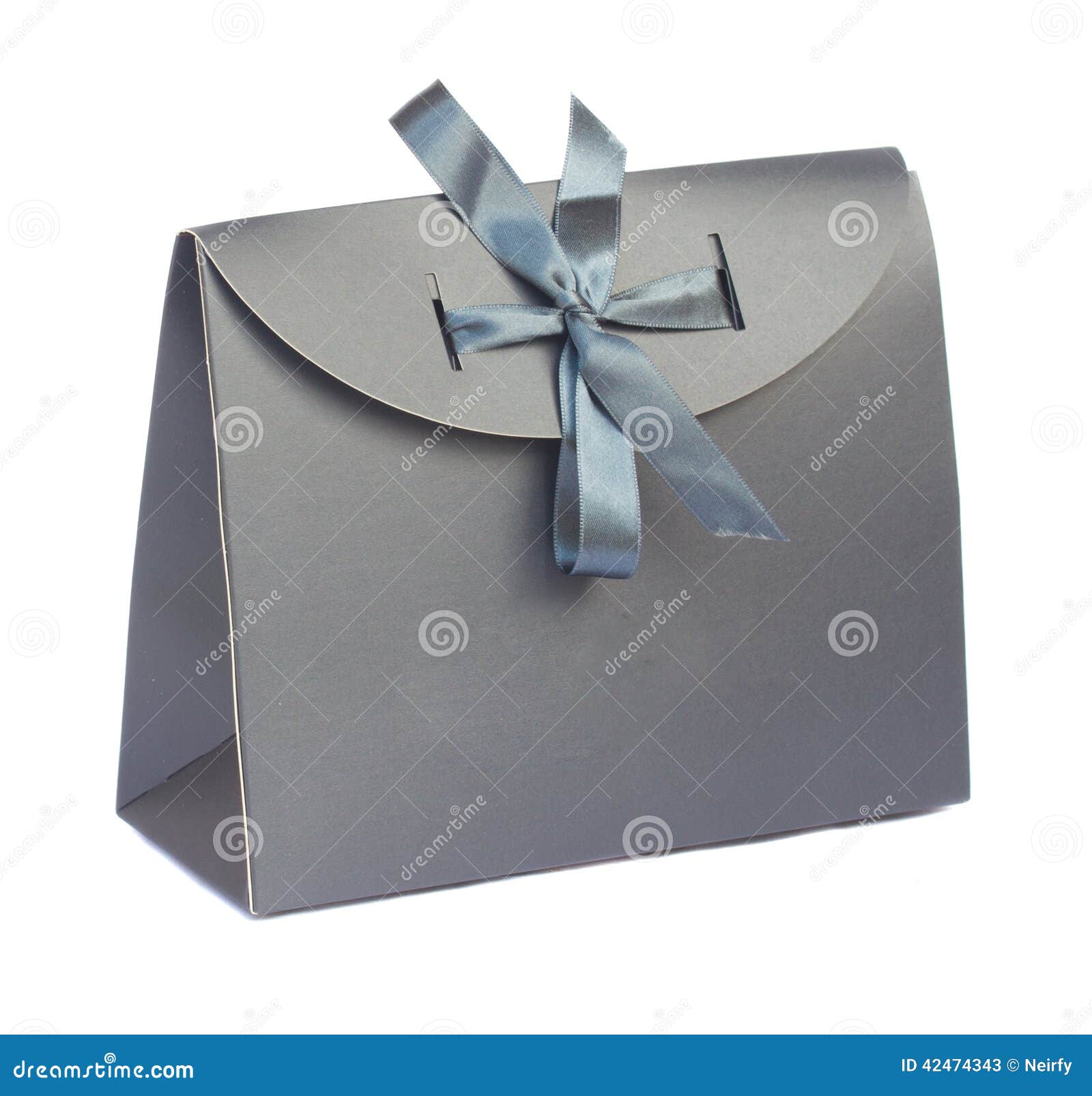 Gray gift bag stock image. Image of decoration, card 42474343