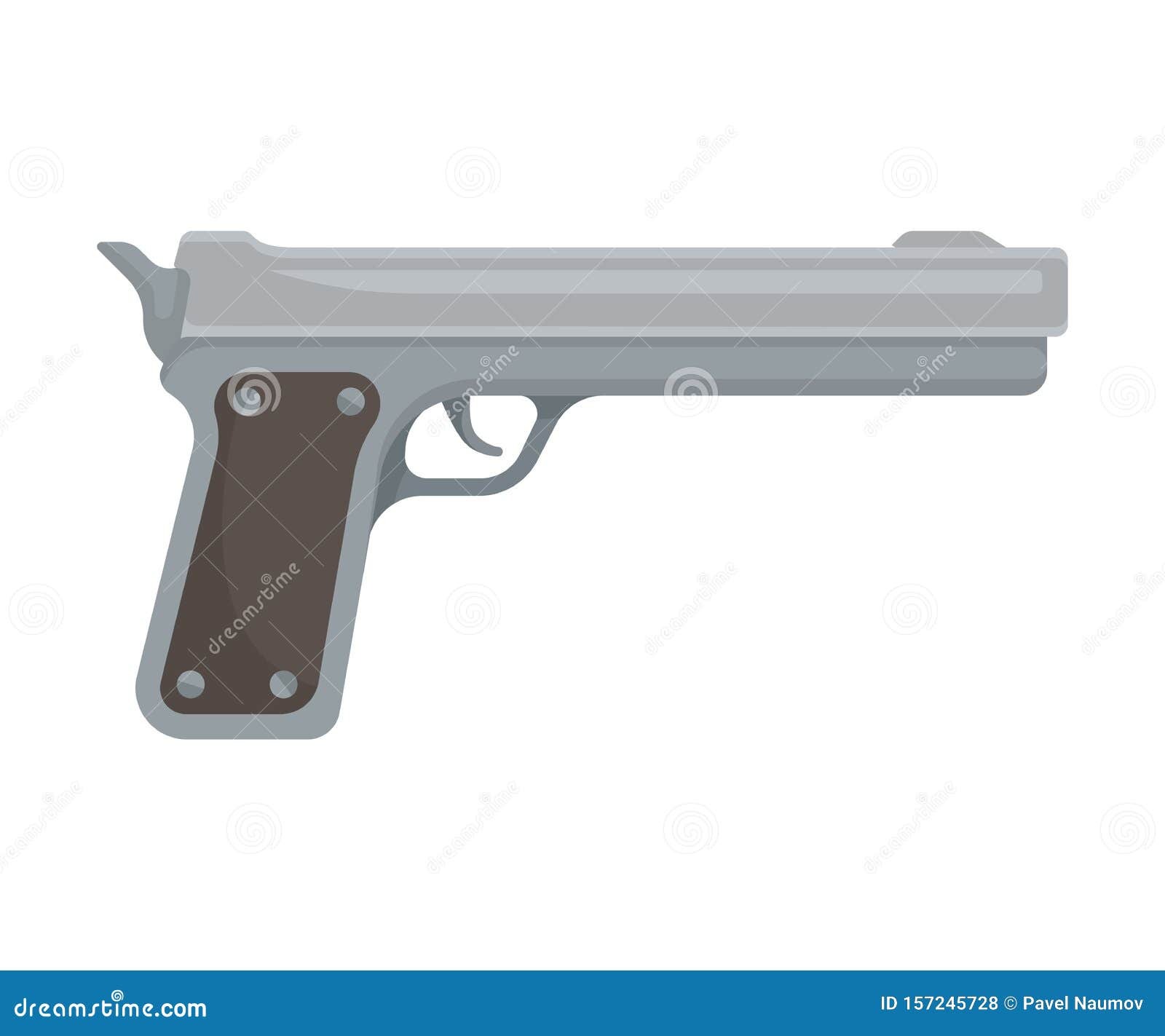 Gun with a Long Barrel. Vector Illustration on a White Background Stock