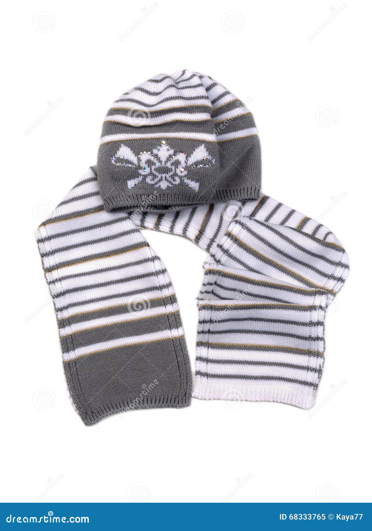 Gray hat and scarf stock image. Image of garment, object 68333765