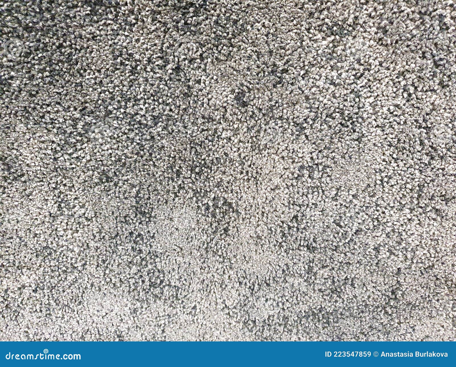 Gray Long Pile Carpet Texture Background. Top View of Bath Mat or