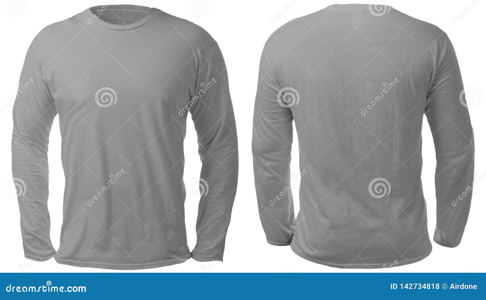 Gray Long Sleeved Shirt Design Template Stock Photo - Image of ...