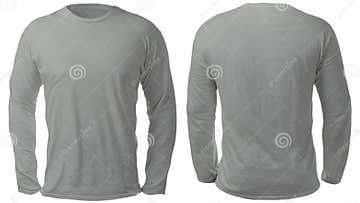 Gray Long Sleeved Shirt Design Template Stock Photo - Image of ...