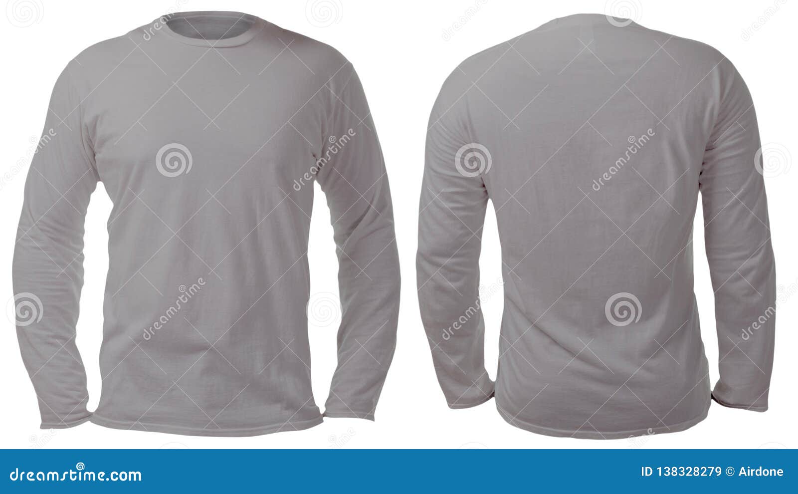 Gray Long Sleeved Shirt Design Template Stock Image - Image of ...