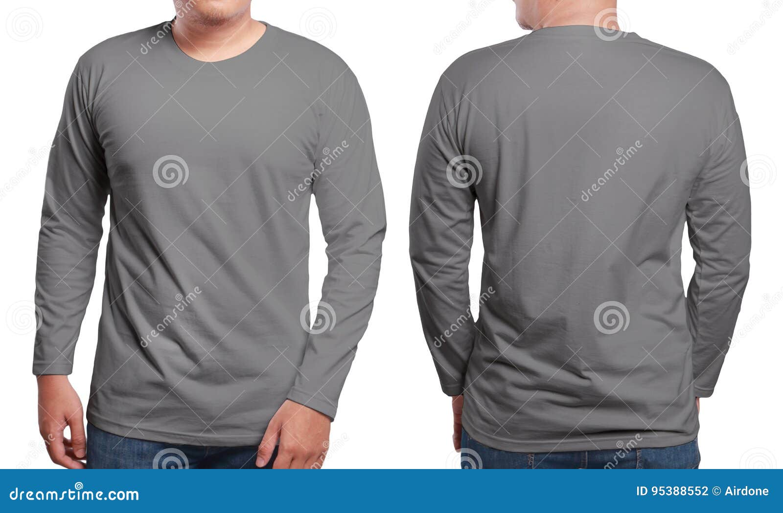 Gray Long Sleeved Shirt Design Template Stock Photo - Image of empty ...