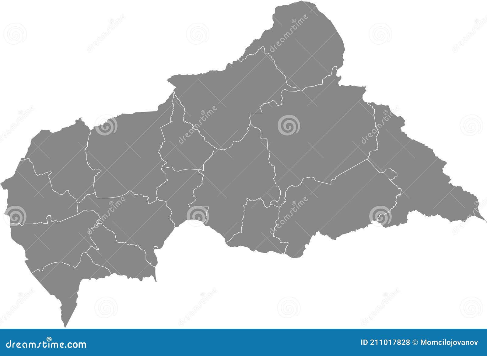 gray map of the central african republic