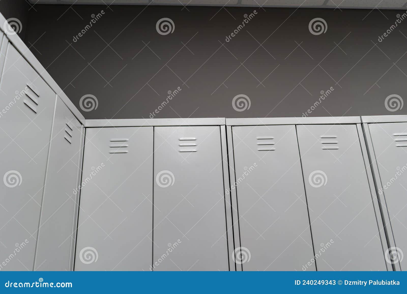 Gray Metal in the Locker Room Stock Image Image of hall