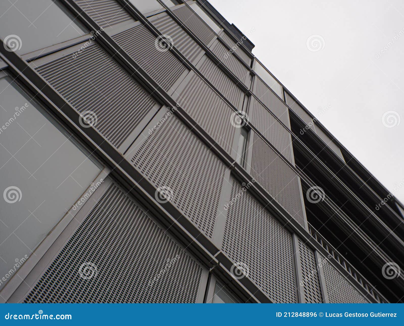 gray metal facade perspective