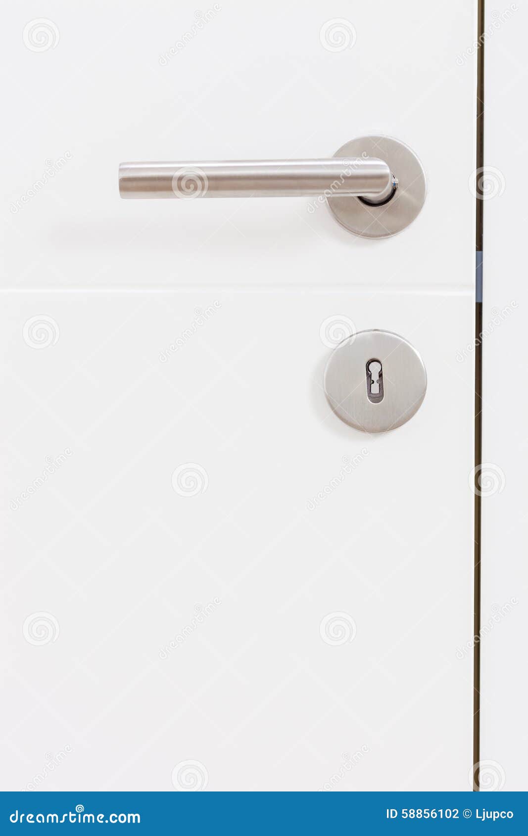 Gray Metal Handle on a White Door Stock Photo Image of gate, door