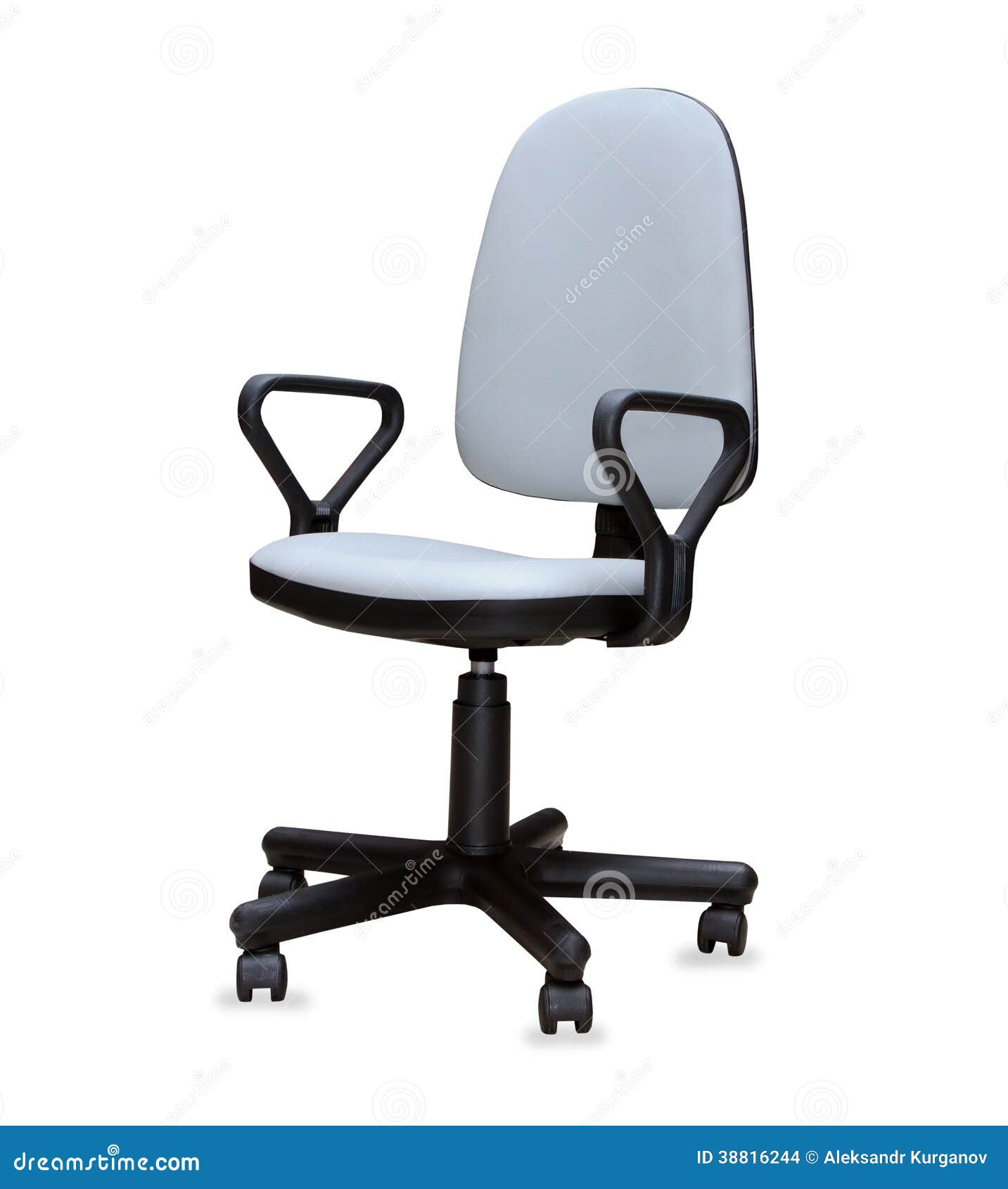 The Gray Office Chair. Isolated Stock Photo Image of business