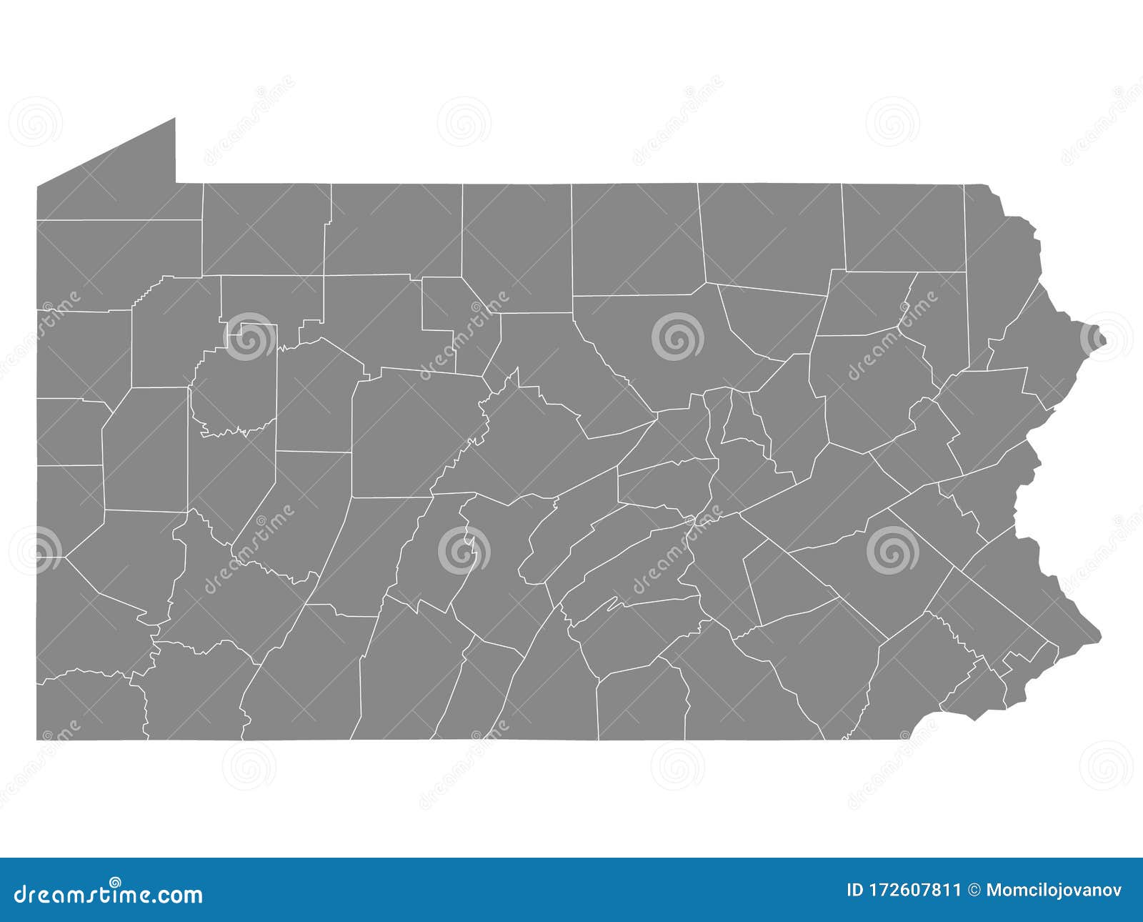 counties map of us state of pennsylvania