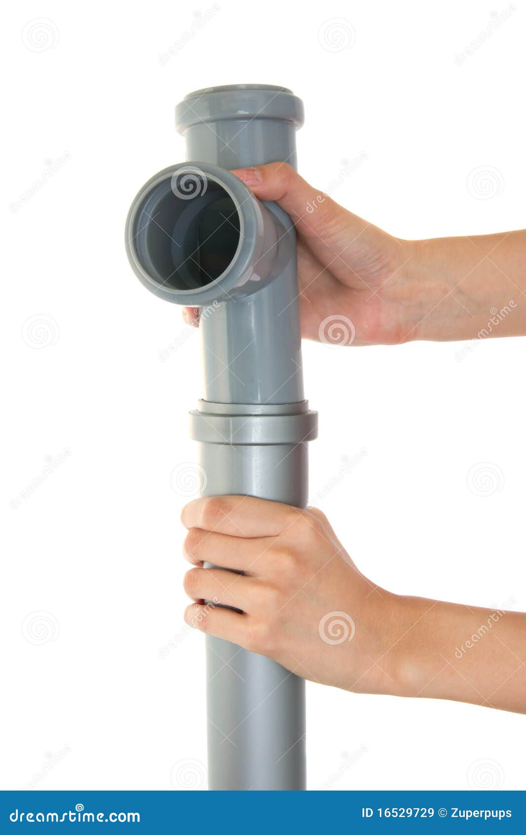 Gray plastic pipes stock image. Image of hold, background 16529729