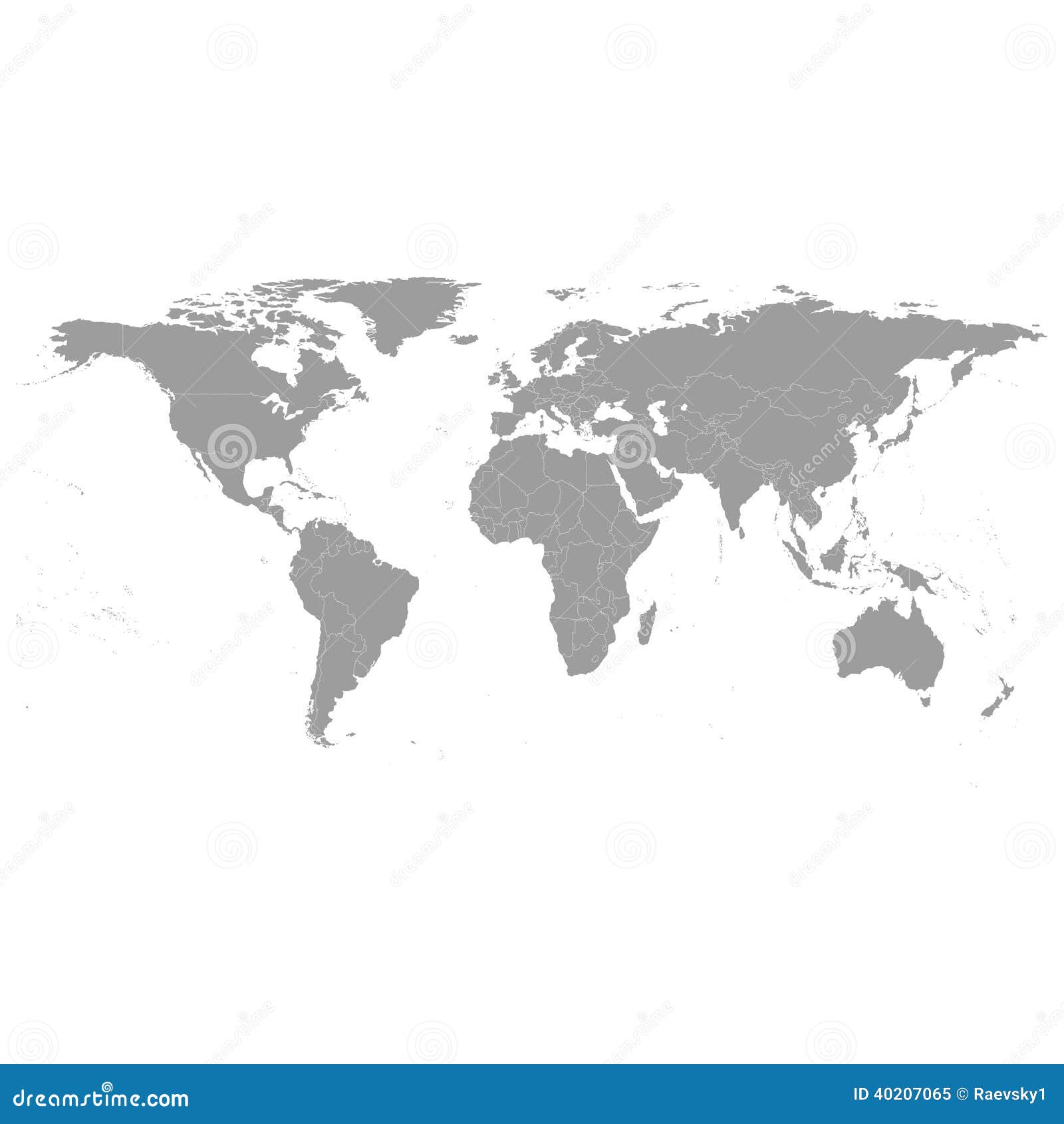 Gray Political World Map Vector Stock Vector Illustration Of Gray