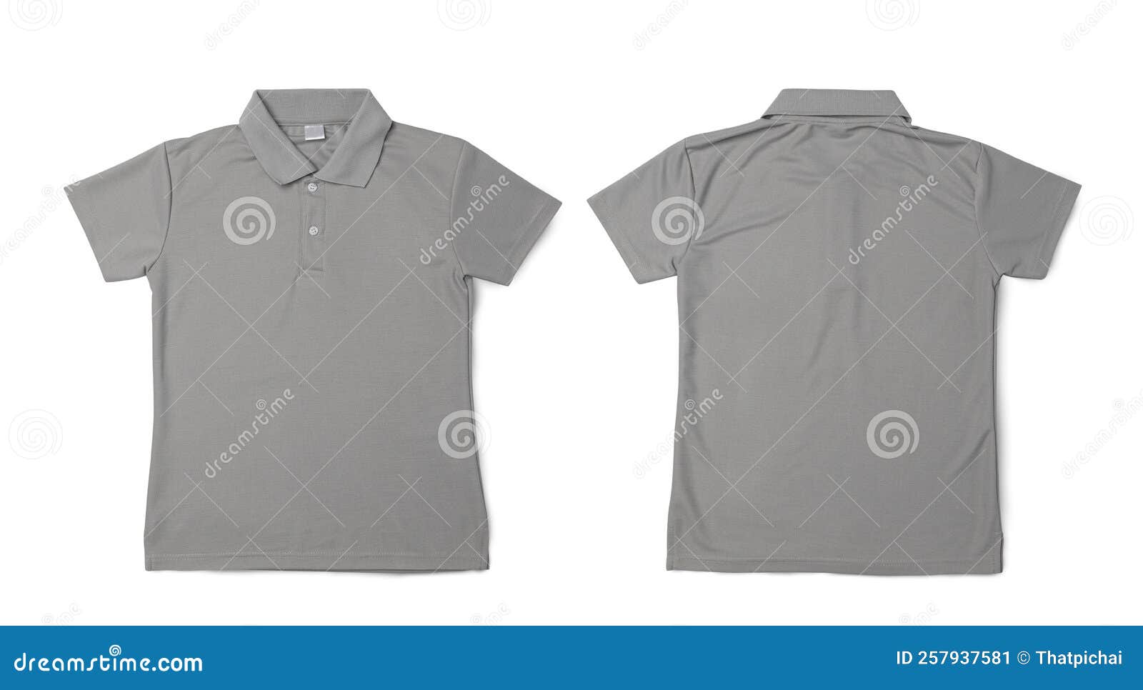 Gray Polo Shirt Mockup Isolated on White Background with Clipping Path ...