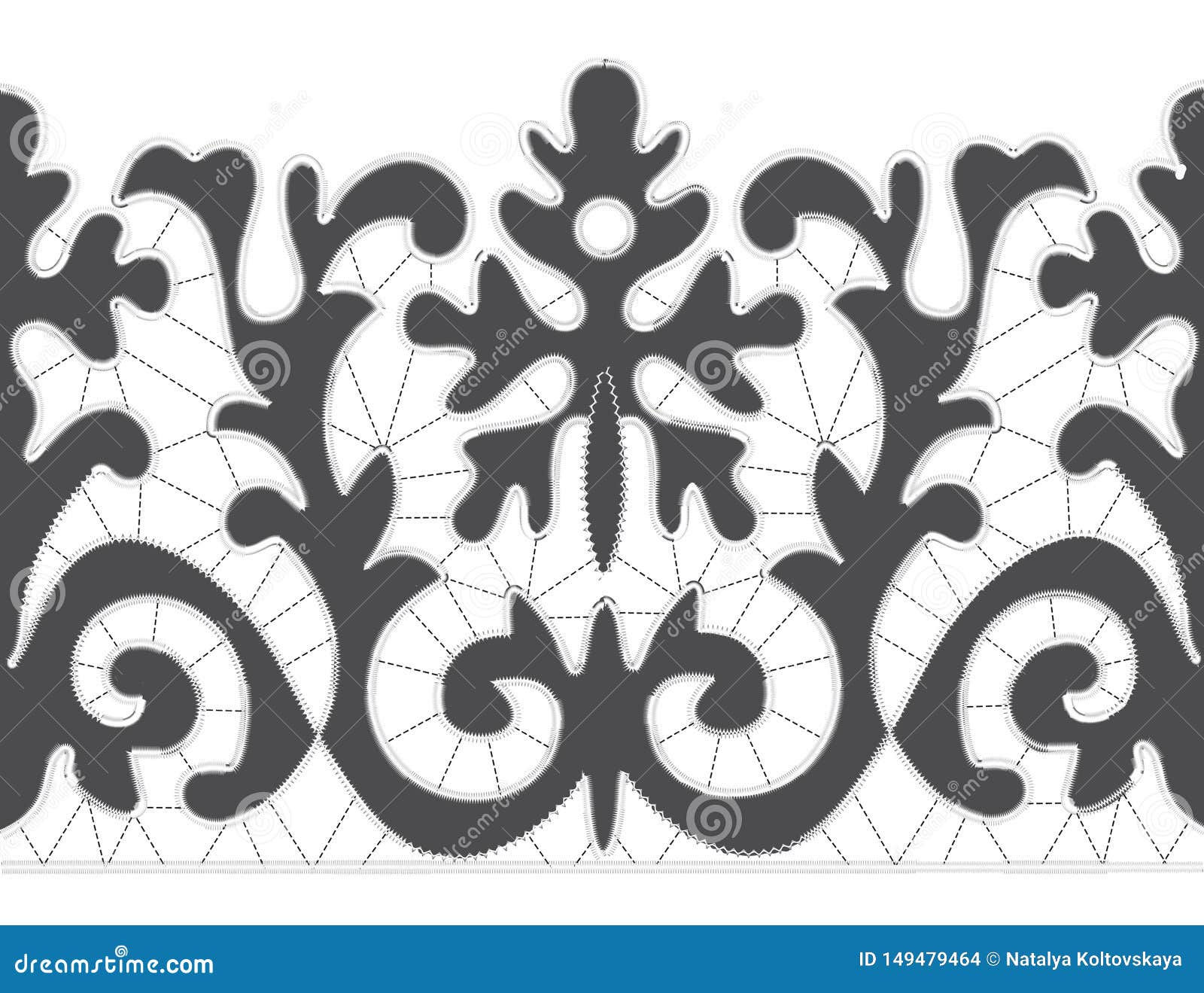 Gray Richelieu Embroidery Patterns on the White Background Stock Vector Illustration of