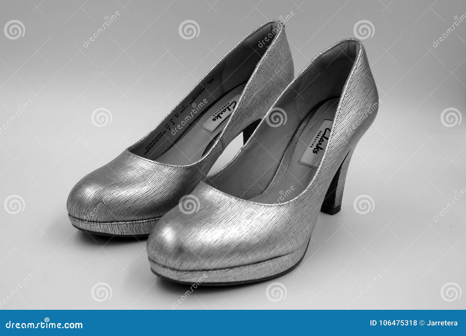 Gray Silver Clarks Women Wedding High Heels Editorial Stock Photo ...